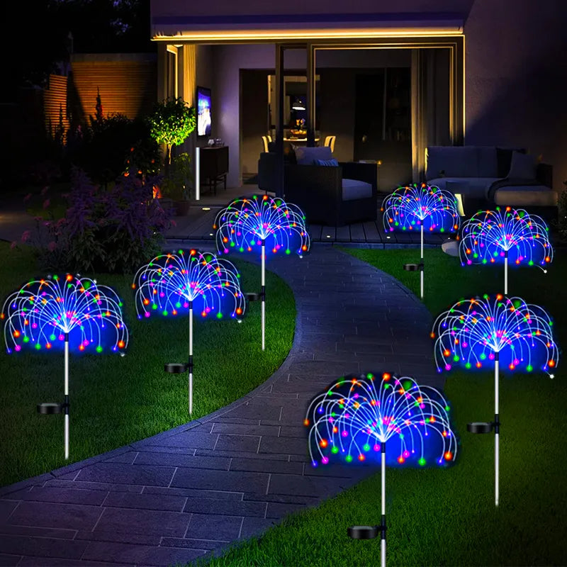 Decoração Solar para Jardim Luminária Fibra OTICA PROVA D'ÁGUA